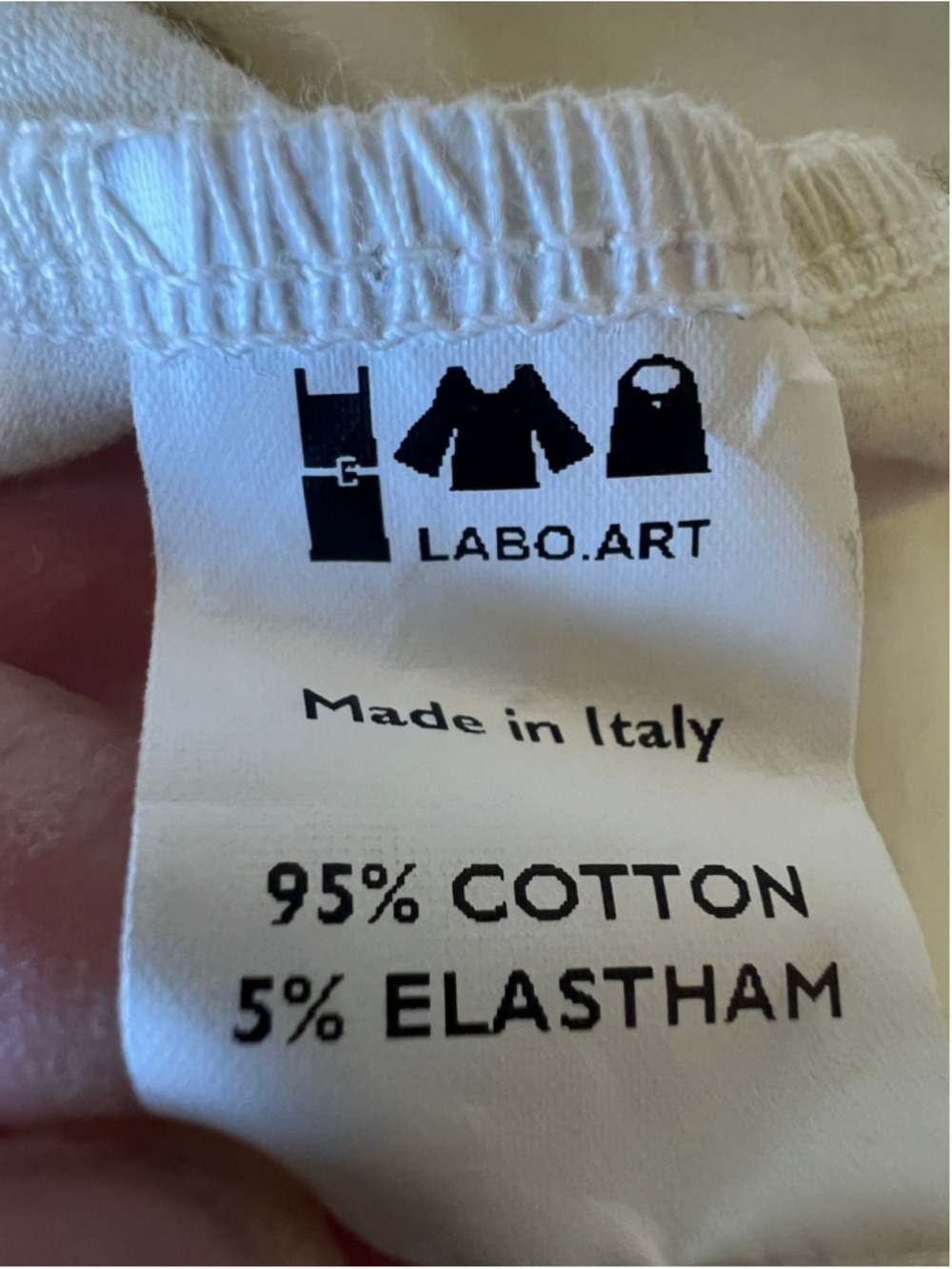 Labo.Art Long Sleeve Turtleneck Tee, Size M Ivory Imported Italian Chic — image 6 of 6